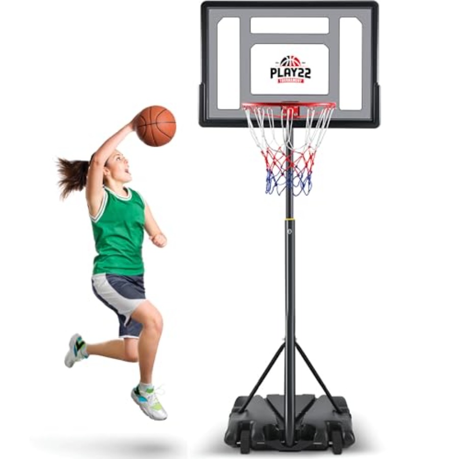 Basketball Hoop Outdoor - 야외용 어린이 농구대, 33인치 폴리카보네이트 백보드,