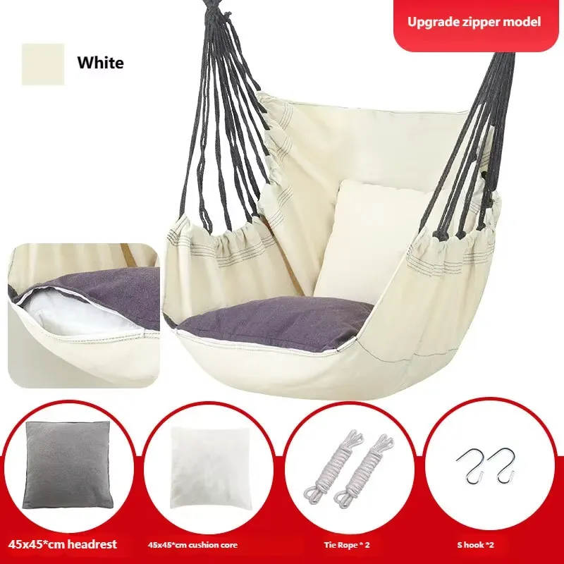 Kids Outdoor Chair - 캔버스 해먹 스윙 의자 (베개 포함)
