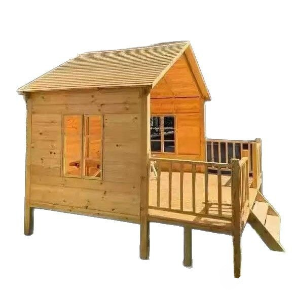 Kids Outdoor Playhouse - 야외 이동식 조립형 홈스테이 나무집 방부목