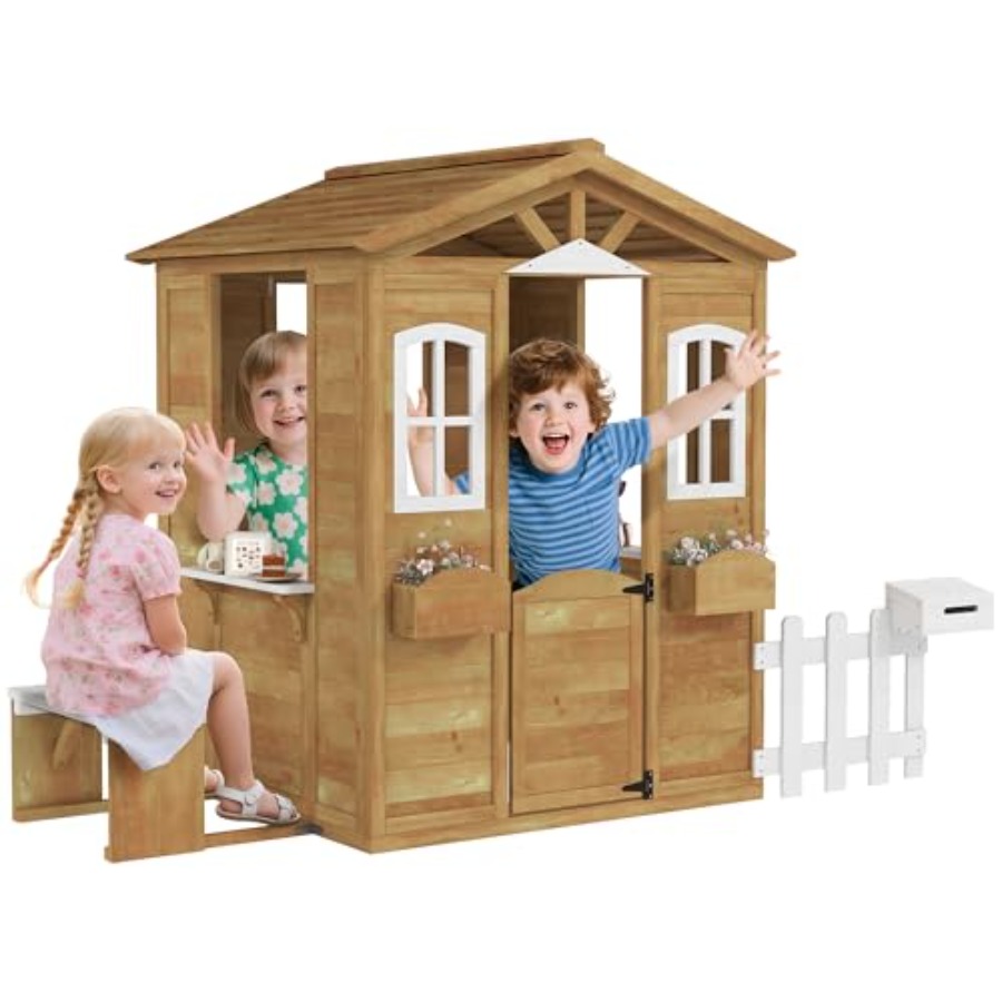 Kids Outdoor Playhouse - 3~6세 어린이를 위한 야외 놀이집, 작동하는