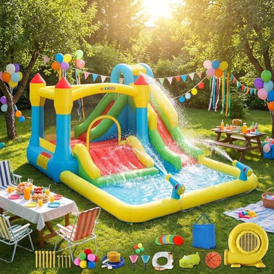야외/실내용 어린이용 에어바운스 워터 슬라이드(3-12 - Kids Outdoor Bounce House 리뷰 및 가격