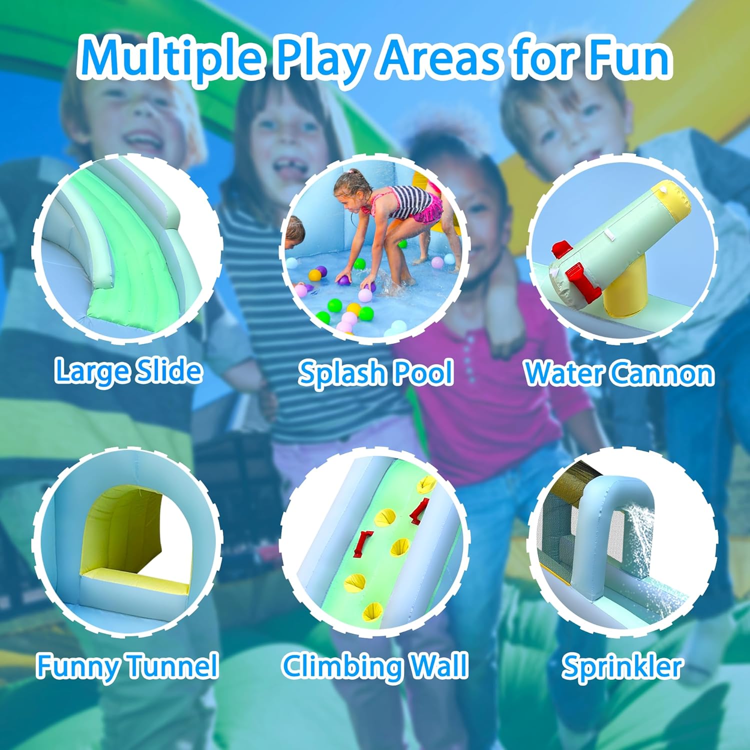 6-in-1 어린이용 에어바운스 워터파크, 550W 송 - Kids Outdoor Bounce House 리뷰 및 가격