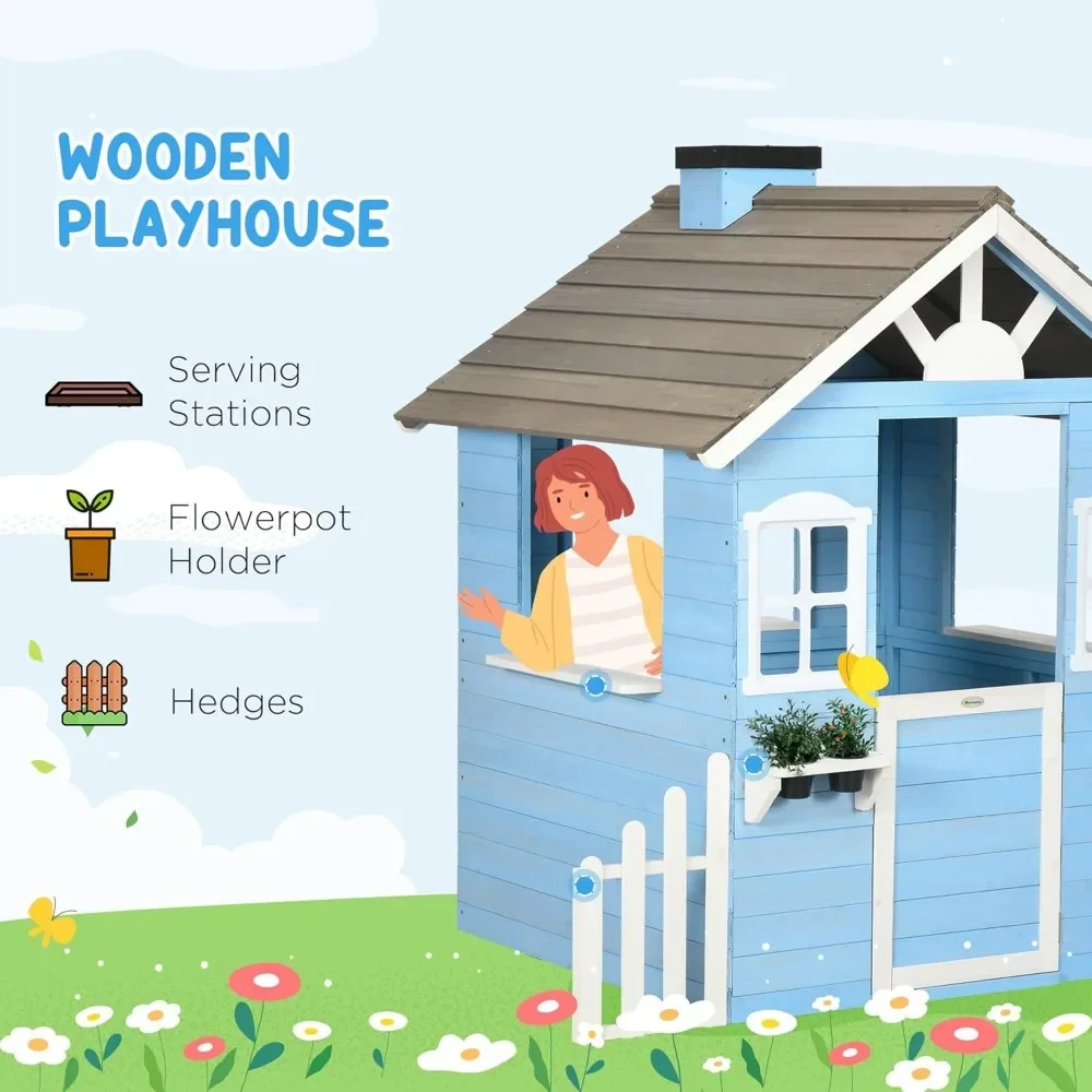 플레이하우스 For Kids 야외 컨트리 스타일 나무  - Kids Outdoor Playhouse 리뷰 및 가격