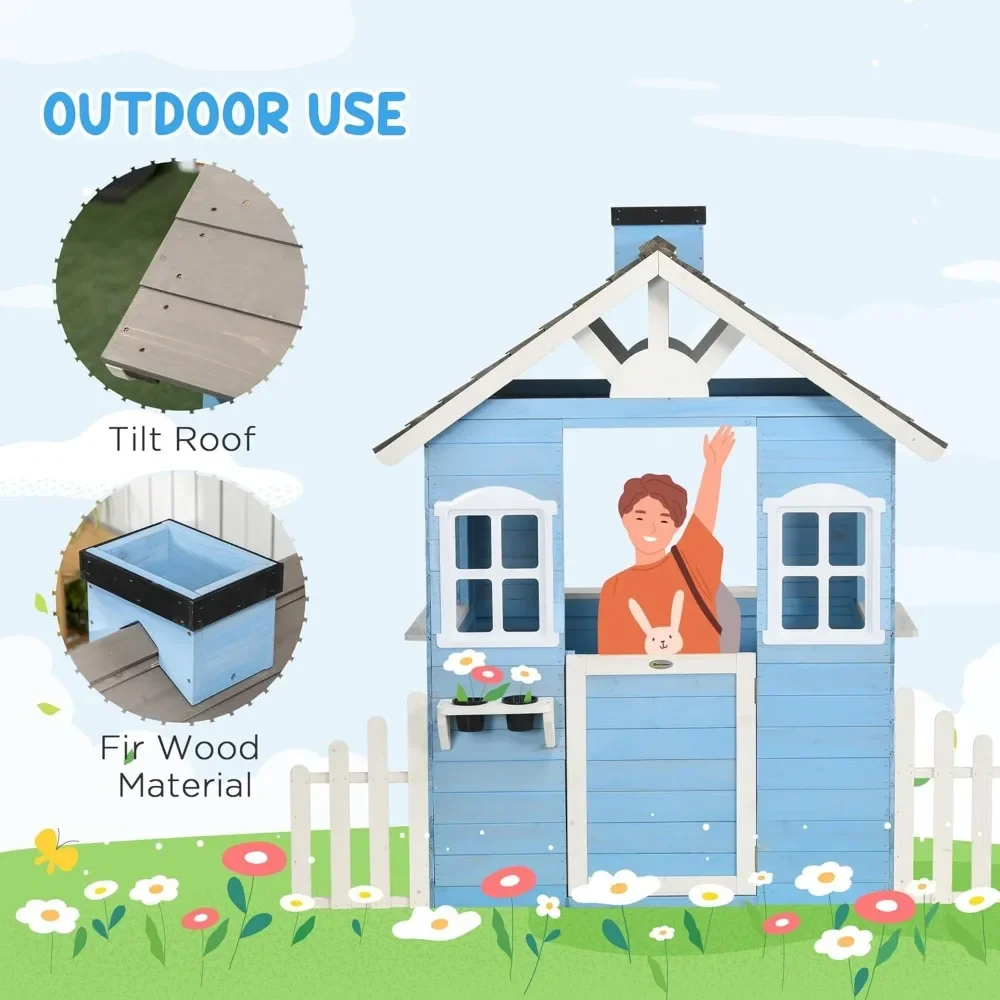 플레이하우스 For Kids 야외 컨트리 스타일 나무  - Kids Outdoor Playhouse 리뷰 및 가격