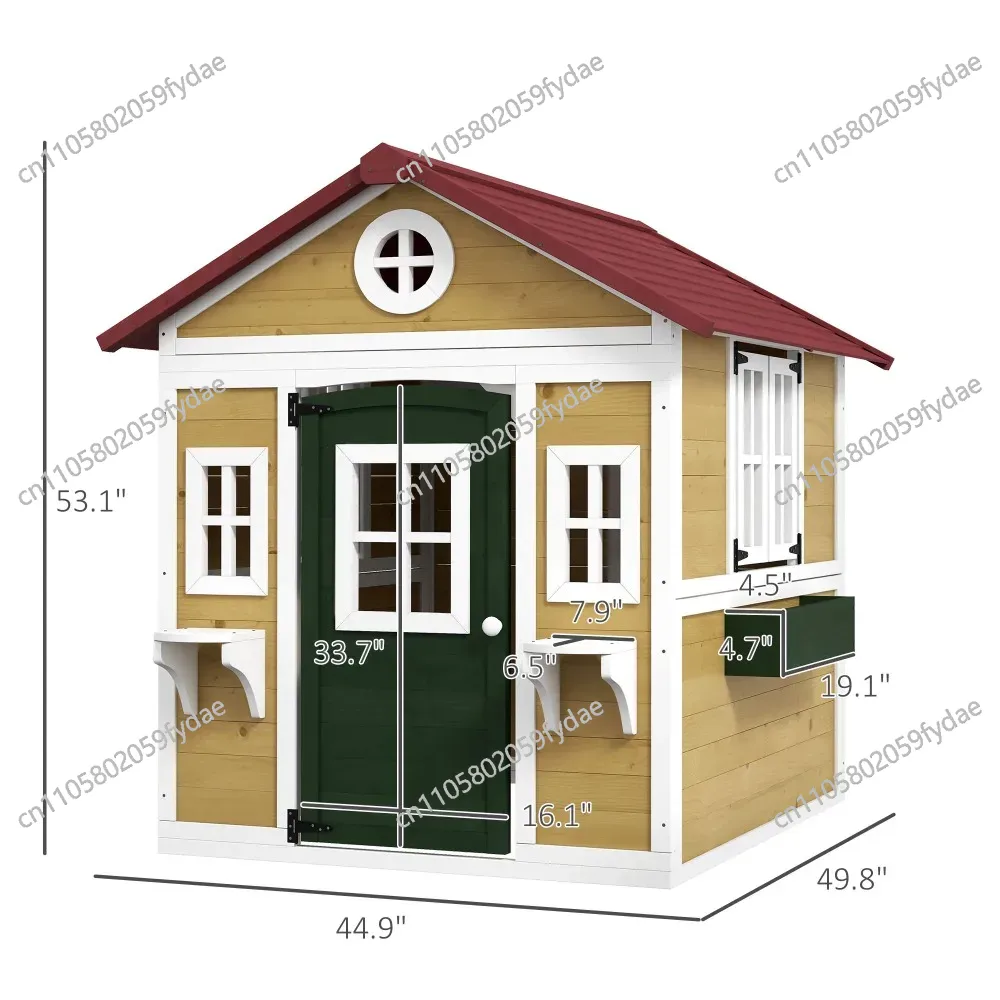 야외 어린이 놀이집, 문, 창문, 화분과 상자가 있는  - Kids Outdoor Playhouse 리뷰 및 가격