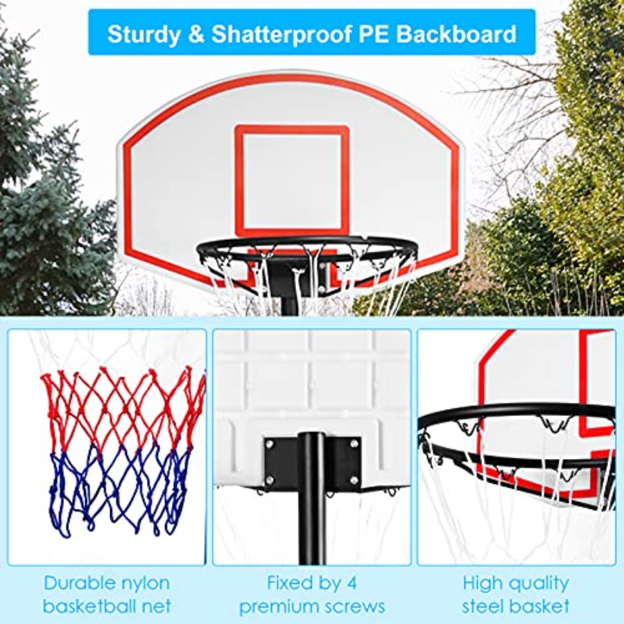 실내/실외용 농구대, 폴리에틸렌 백보드, 블랙/레드,  - Basketball Hoop Outdoor 리뷰 및 가격