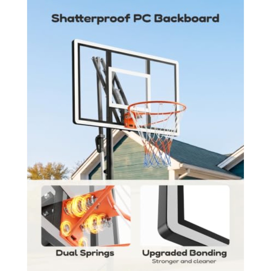 야외 농구대, 44인치 PC 백보드, 블랙/그레이, 높 - Basketball Hoop Outdoor 리뷰 및 가격