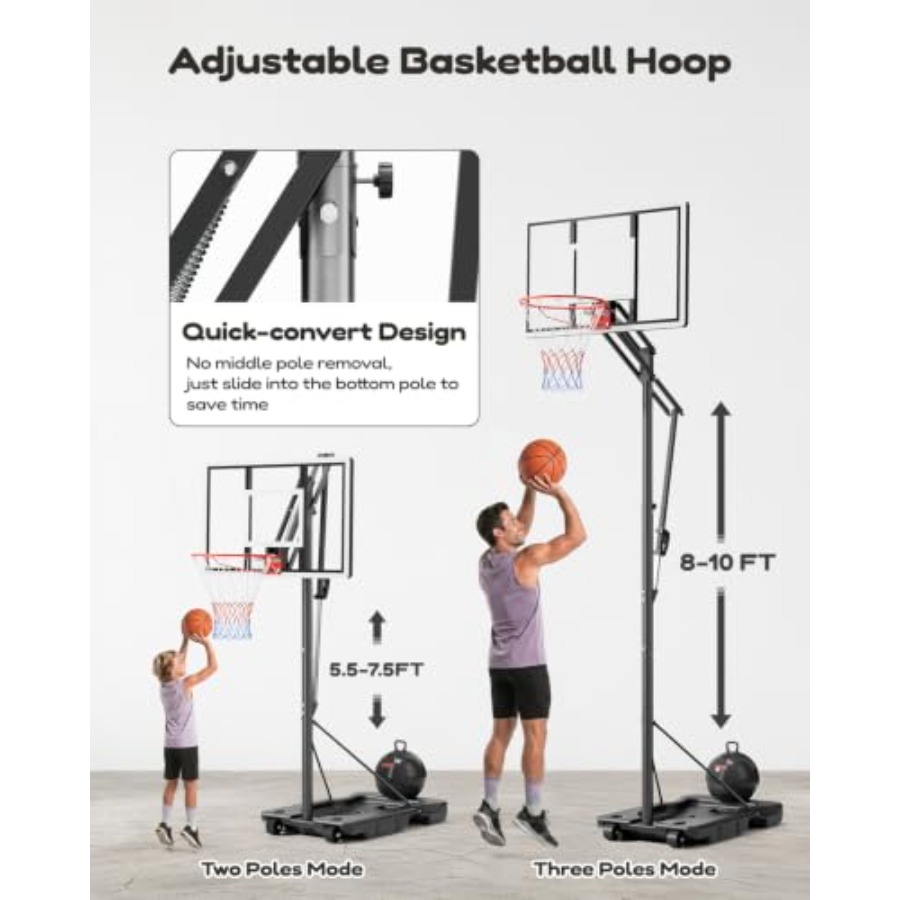 야외 농구대, 44인치 PC 백보드, 블랙/그레이, 높 - Basketball Hoop Outdoor 리뷰 및 가격