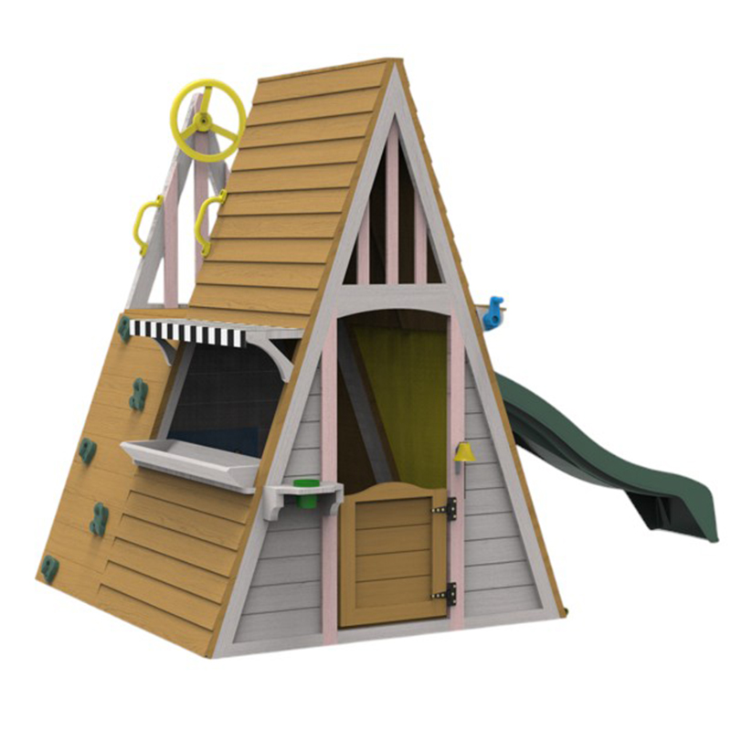 어린이 야외 놀이터 장비 삼각형 몬테소리 나무 성 놀이 - Kids Outdoor Playhouse 리뷰 및 가격