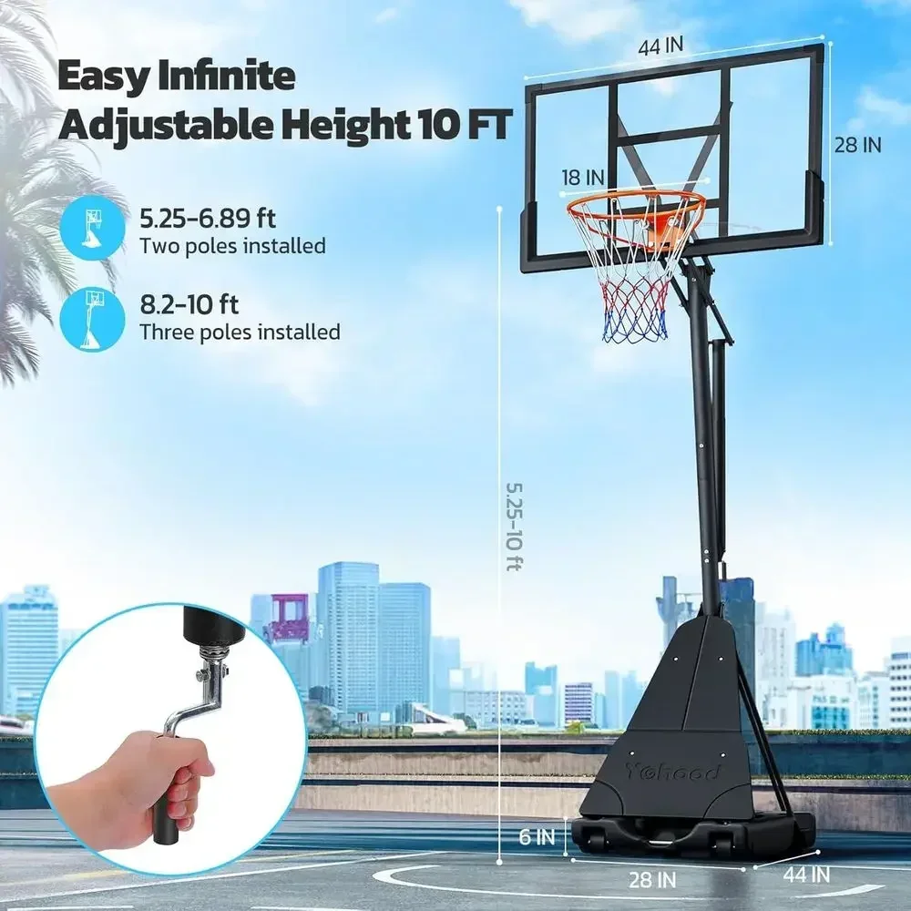 휴대용 야외 농구대, 44/48인치 백보드, 코트, 마 - Basketball Hoop Outdoor 리뷰 및 가격