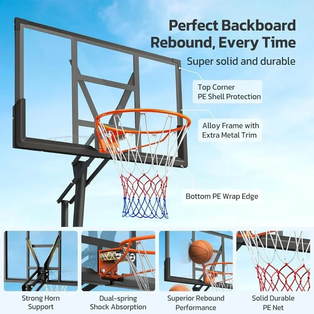 휴대용 야외 농구대, 44/48인치 백보드, 코트, 마 - Basketball Hoop Outdoor 리뷰 및 가격
