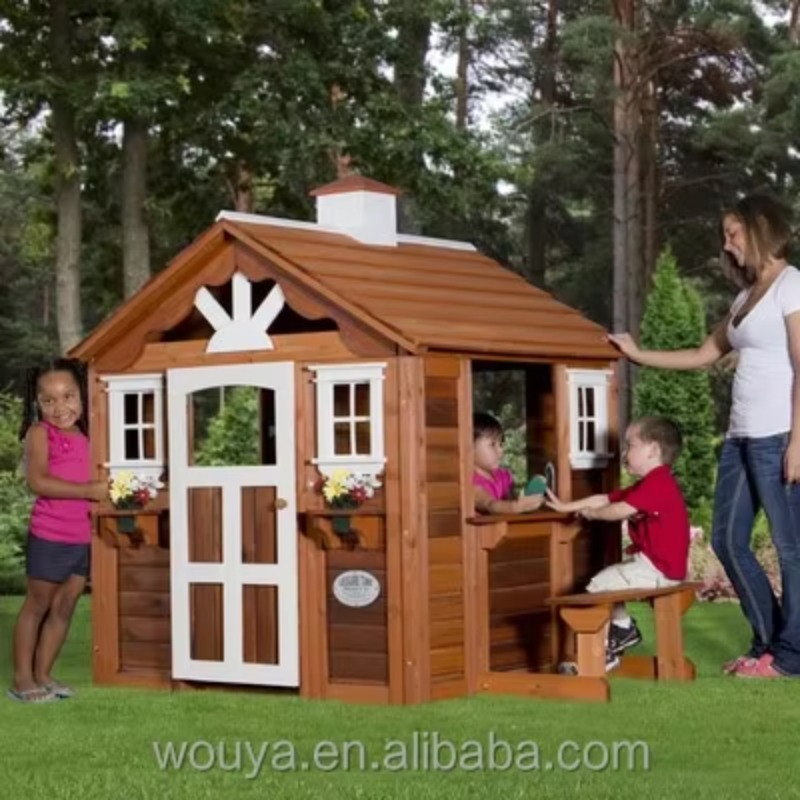 저렴한 조립식 목재 놀이집 방수 목재 어린이 놀이집 판 - Kids Outdoor Playhouse 리뷰 및 가격