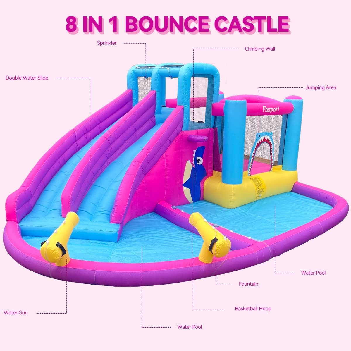 트윈 워터 슬라이드 에어바운스 하우스 (어린이용), 볼 - Kids Outdoor Bounce House 리뷰 및 가격